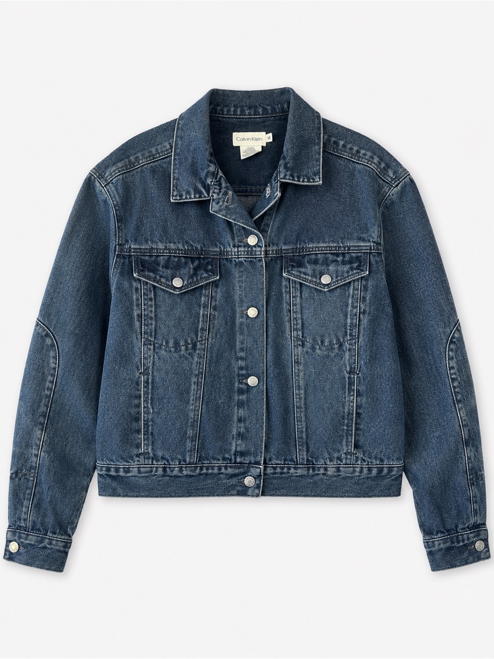 Calvin Klein | Dark Wash Denim Trucker Jacket 100% Cotton Y2K Revival Size Med